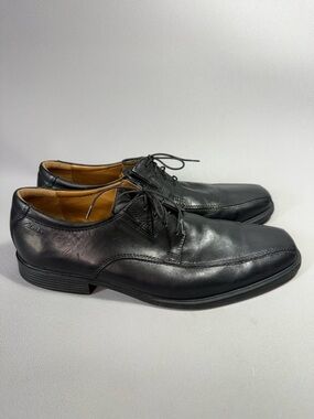 Clarks Tilden Walk Men’s Black Leather Lace-Up Oxfords Dress Shoes